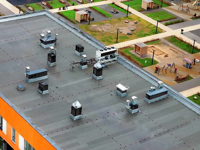 This is a commercial roofing contractor project from Texas Builders Inc.